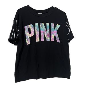 Victoria's Secret Pink Everyday cotton short sleeve‎ Campus Tee T-Shirt Black XS